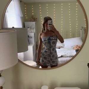 Blue corset mini dress